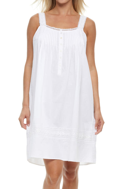 Vintage Grace Cotton Nightgown with Lace - White Large - - nightgown