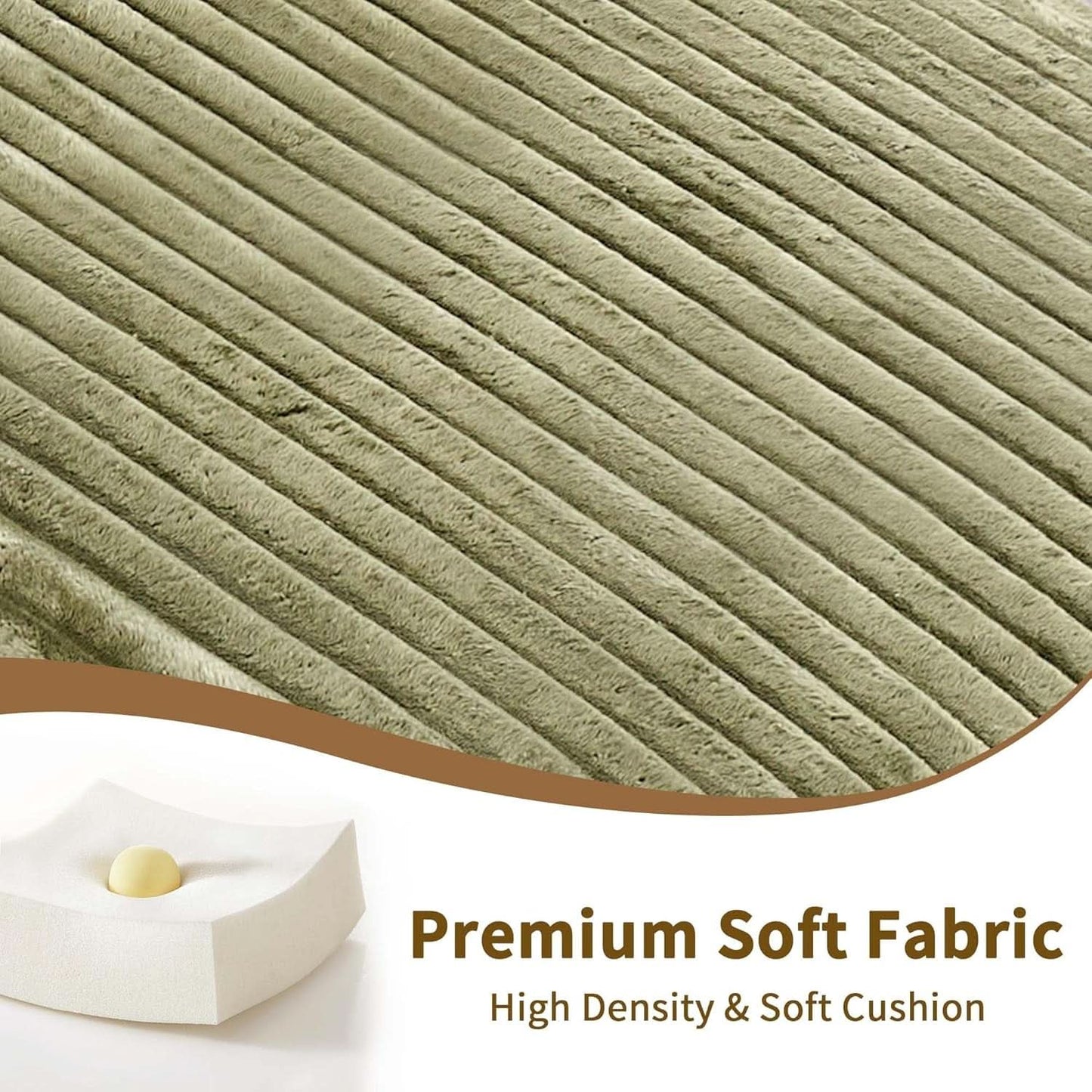 Corduroy Convertible Sofa Bed With Forest Green Fabric- ShipItFurniture- {{Product type}}