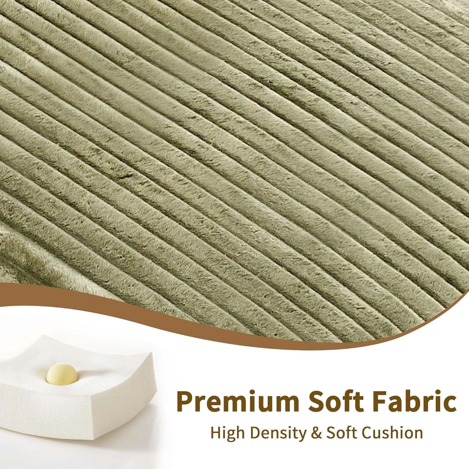 Corduroy Convertible Sofa Bed With Forest Green Fabric- ShipItFurniture- {{Product type}}