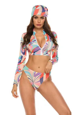 Long Sleeve Three-Piece Sets Swimwear Swimsuit