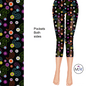 Black Paisley Colorful Capri Length Leggings with pockets - Capri - Apparel