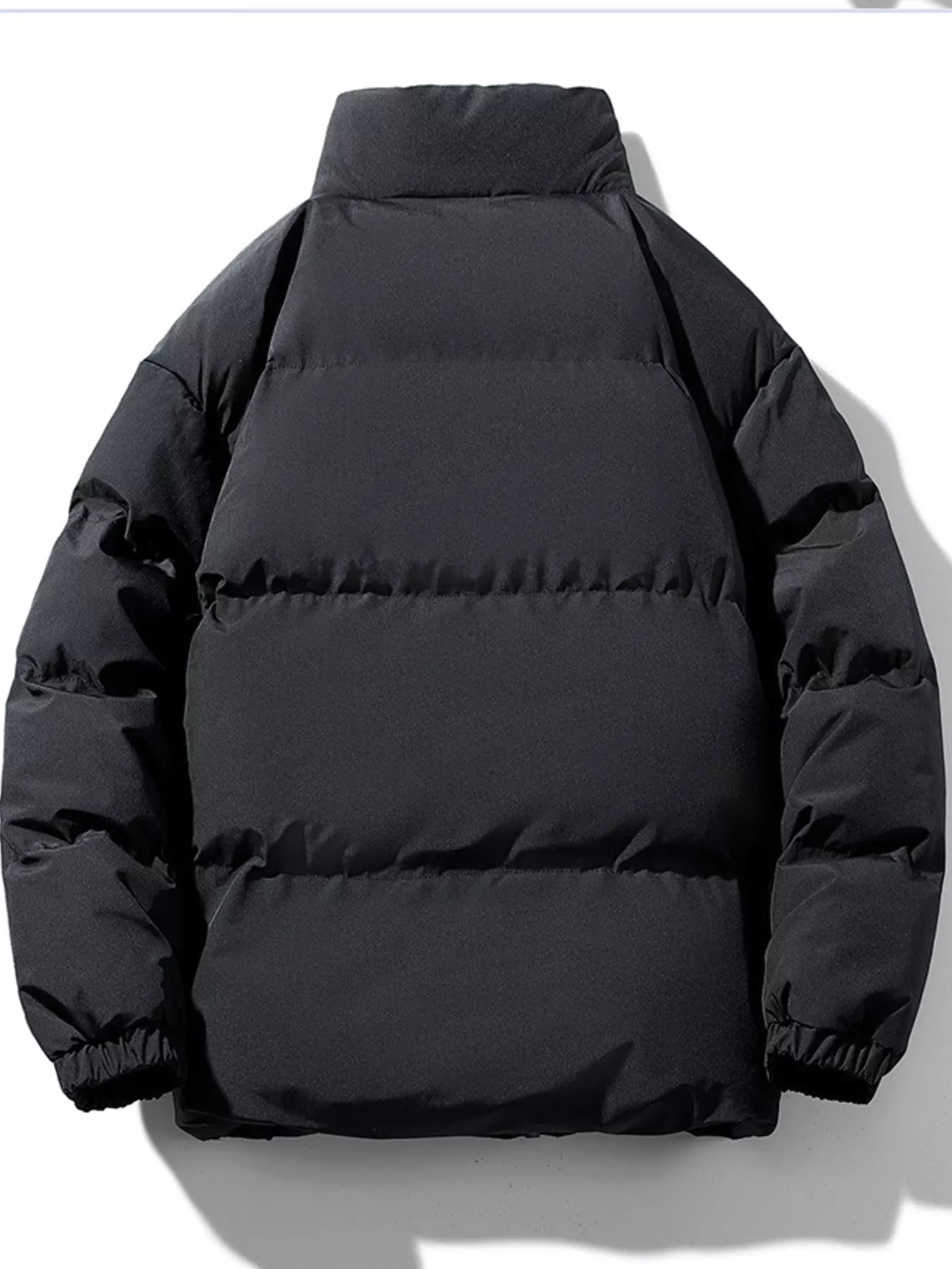 Men's Plus Size Zip Up Sherpa Lined Puffer Jacket - -