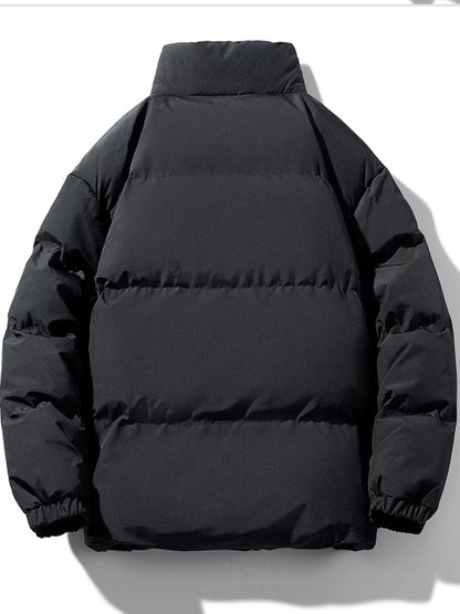 Men's Plus Size Zip Up Sherpa Lined Puffer Jacket - -