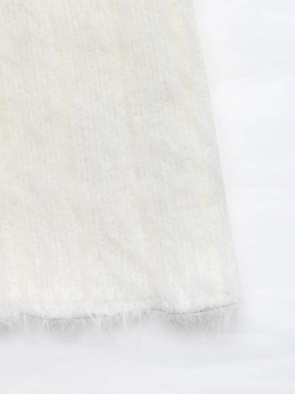 Scoop Neck Long Sleeve Sweater - -