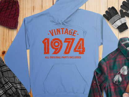 Vintage 1974 All Original Parts Included Design Hoodie- Cloud 16 Clothing Co.- {{Product type}}