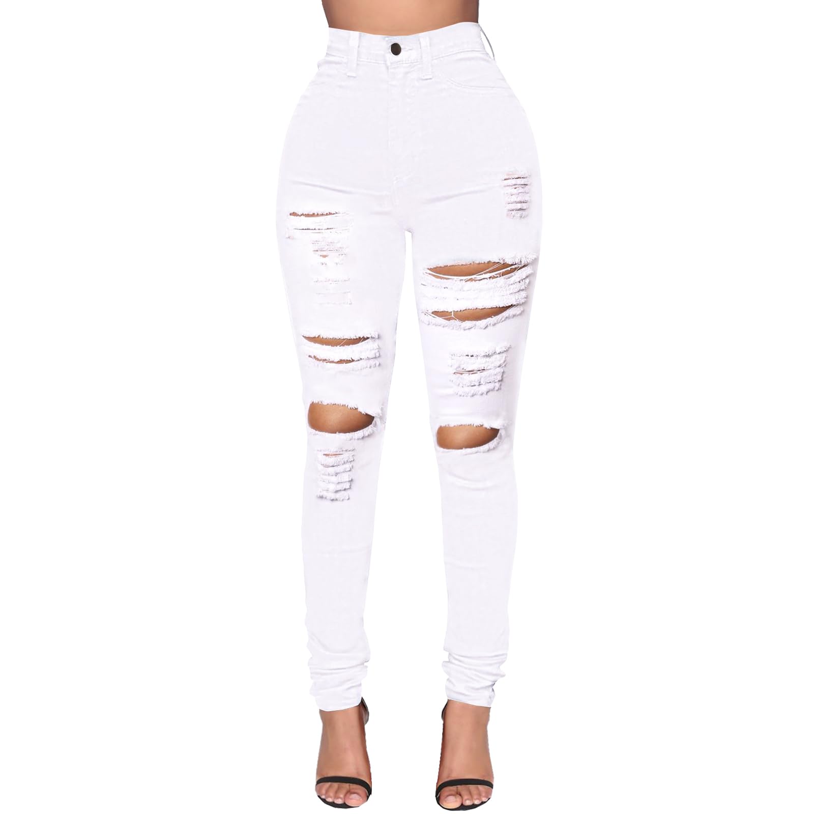 WhiteWaistLift Stretch Denim Jeggings - White Large - Women's Fashion - Women's Clothing - Bottoms - Jeans