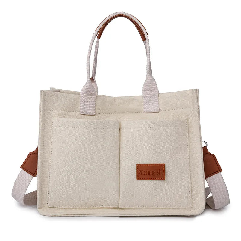 Women's Canvas Bag Retro Shoulder Bag Large Capacity Women's Shopping Bag