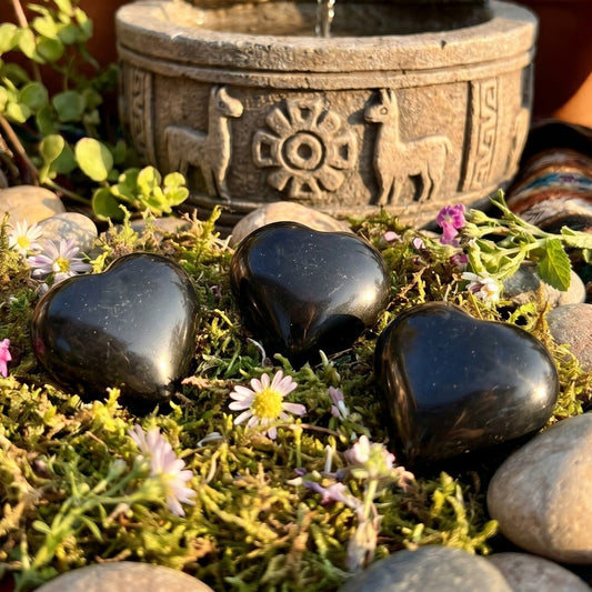 Black Onyx Puffy Heart Crystal Carving - - Home & Living > Home Decor > Home Accents > Rocks & Geodes