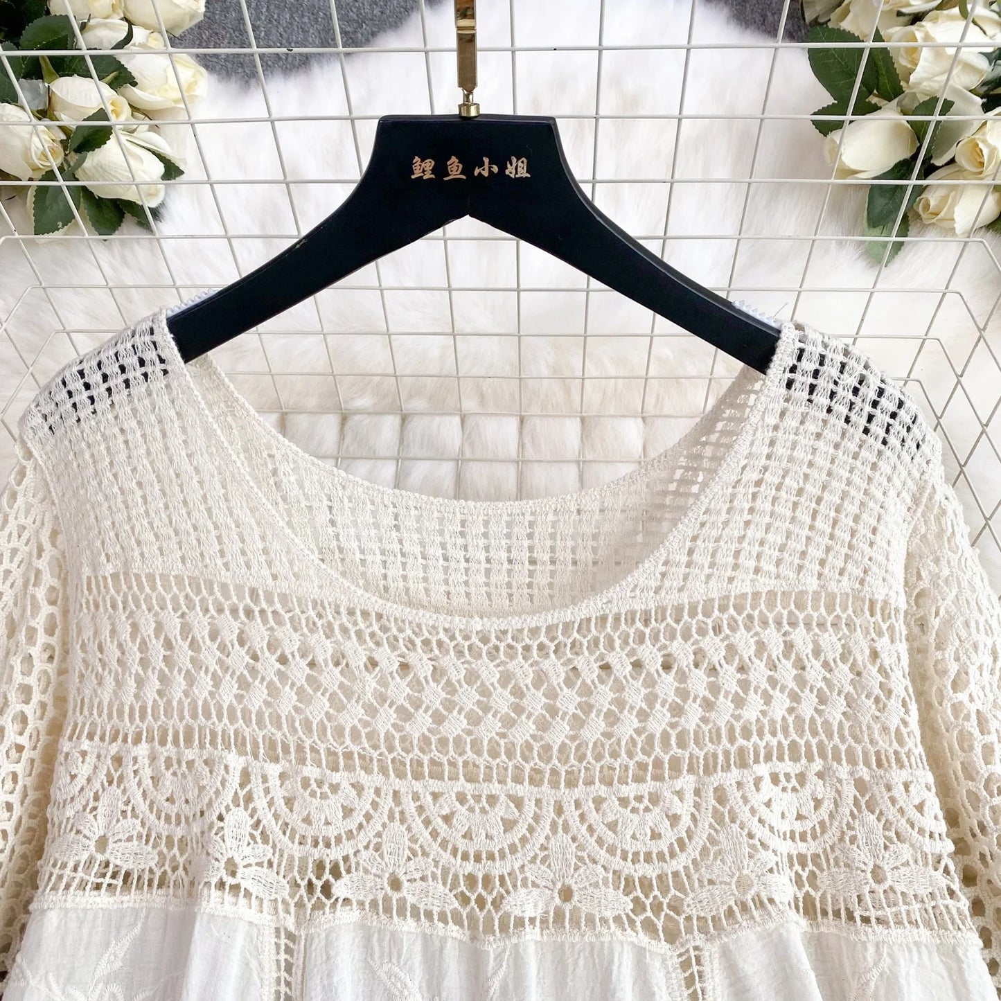 White Ivory Knitted Female Spring Summer Crochet Knitting Top Vest