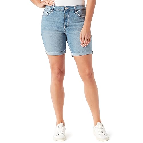 Vintage America Blues Womens Cuffed Bermuda Shorts - Plus Size Magnolia Wash 26 Plus - shorts