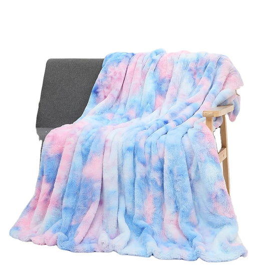 Organic Nature Eco-Friendly Sherpa Faux Fur Tie Throw Blanket