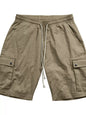 Men's Full Size Drawstring Casual Cargo Shorts Plus Size - Khaki -
