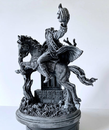 Headless Horseman Riding Statue, Hand Painted Resin Sculpture | Gothic Legend of Sleepy Hollow Figurine | Dark Folklore Art for Spooky Decor - -