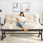 MAXYOYO Beige Full Size Velvet Thick Mattress Shredded Foam Filling - Beige Full - mattress