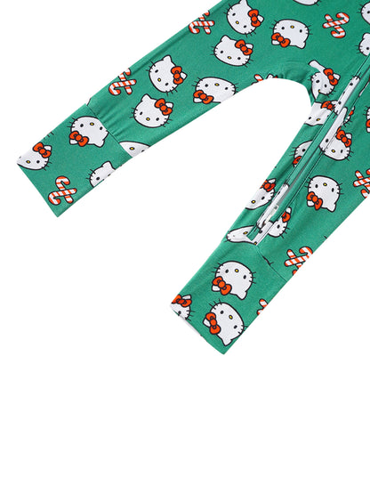 PoshTOT Sanrio Hello Kitty Green Bamboo Baby Convertible Zippy Romper - - Zippy Romper