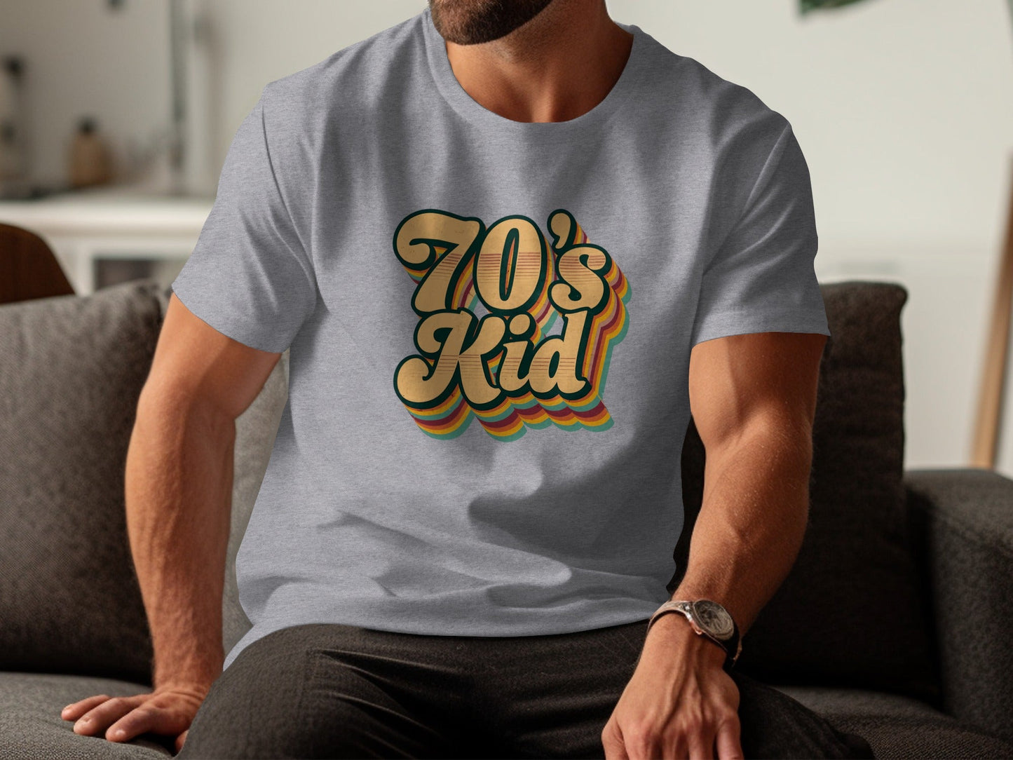 Retro Style 70s Kid With Colorful Layers T-Shirt- Cloud 16 Clothing Co.- {{Product type}}