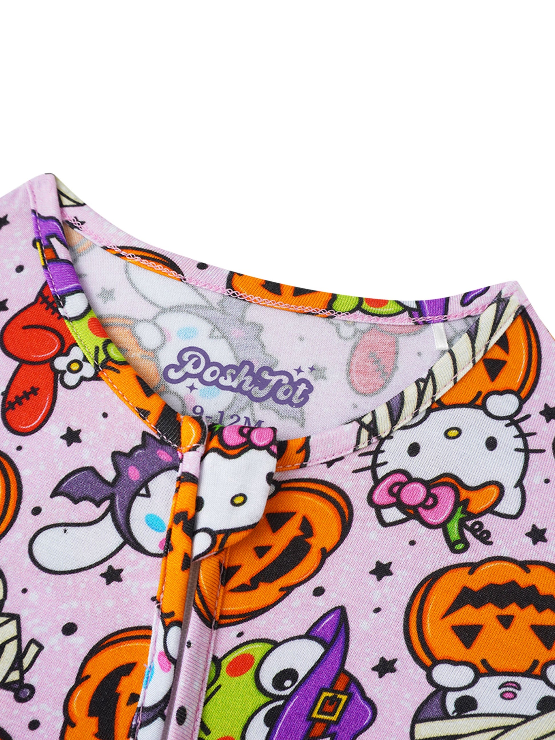 PoshTOT Sanrio Hello Kitty Pumpkin Bamboo Baby Convertible Zippy Romper - - Zippy Romper