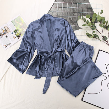 2 Piece Set Satin Sleepwear - - sleepwear