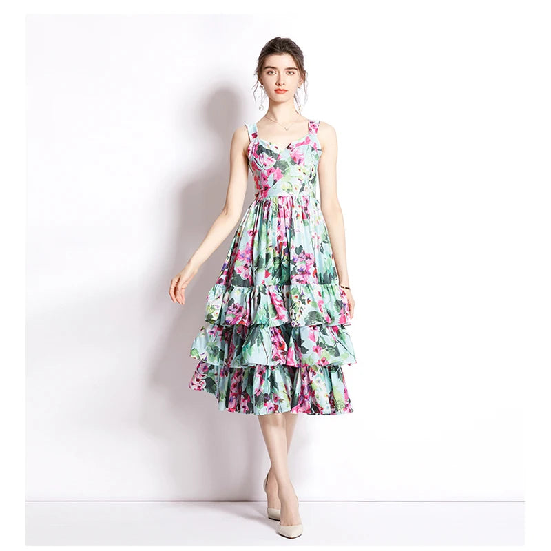 Womens Casual Floral Summer Dress