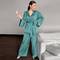 2 Piece Set Satin Sleepwear - Light Green Small - sleepwear