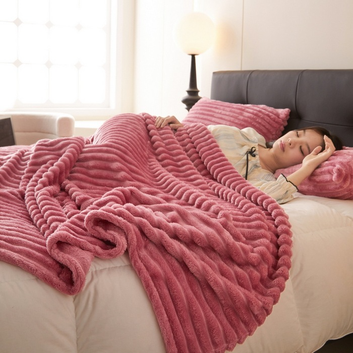 Rabbit Fur Velvet Blanket Anti-static Bedroom Sofa Blanket - - blanket