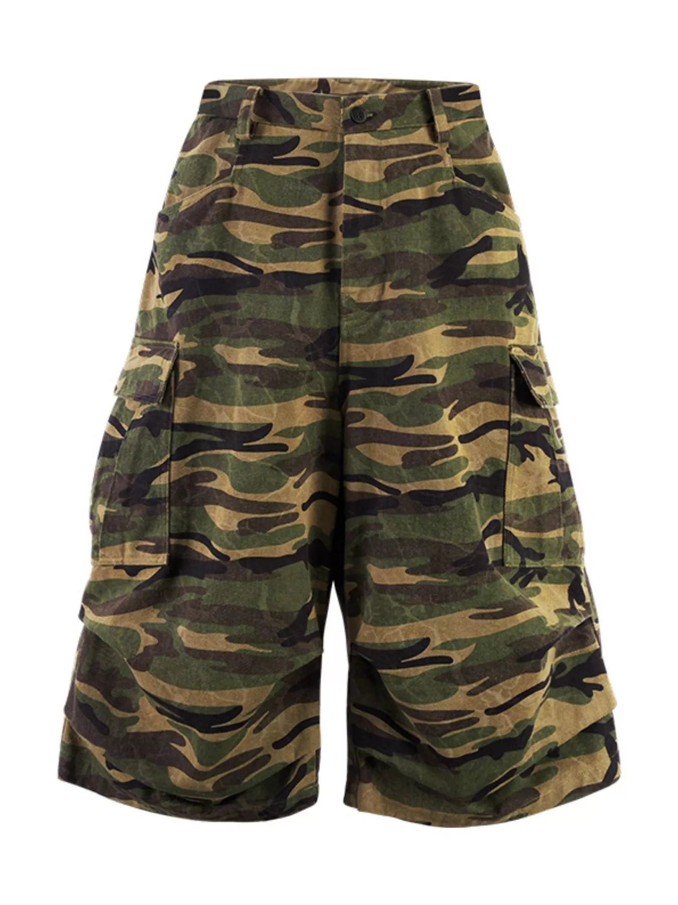 Men's Camo Cargo Culottes Shorts - -