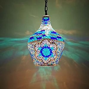 Handmade Multicolor Glass LED Turkish Moroccan Mosaic Lamp Ceiling Light