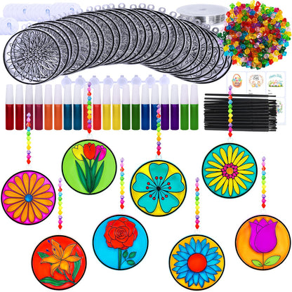 Floral Radiance DIY Suncatcher Kit - - suncatchers