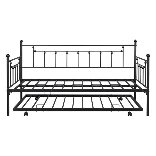Metal Double Day Bed With Rollers - - day bed