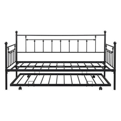 Metal Double Day Bed With Rollers - - day bed