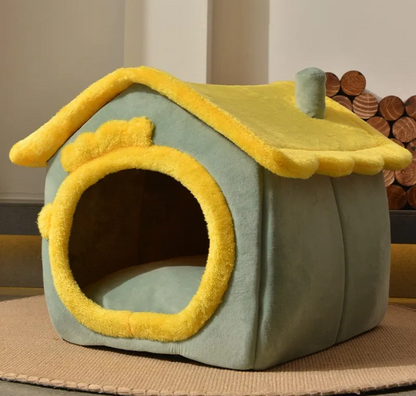 Pet Cave Bed - Green Dinosaur L - pet bed