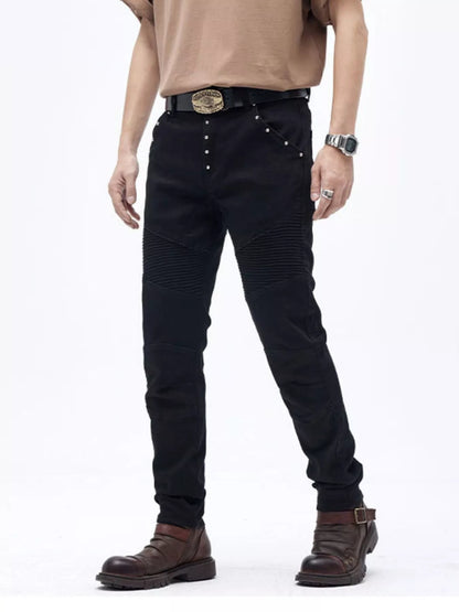 Men's Slim Fit Moto Jeans - -