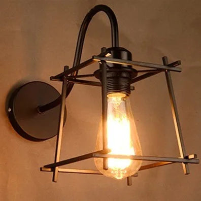 Single Head Industrial Vintage Retro Wooden Metal Wall Lamp