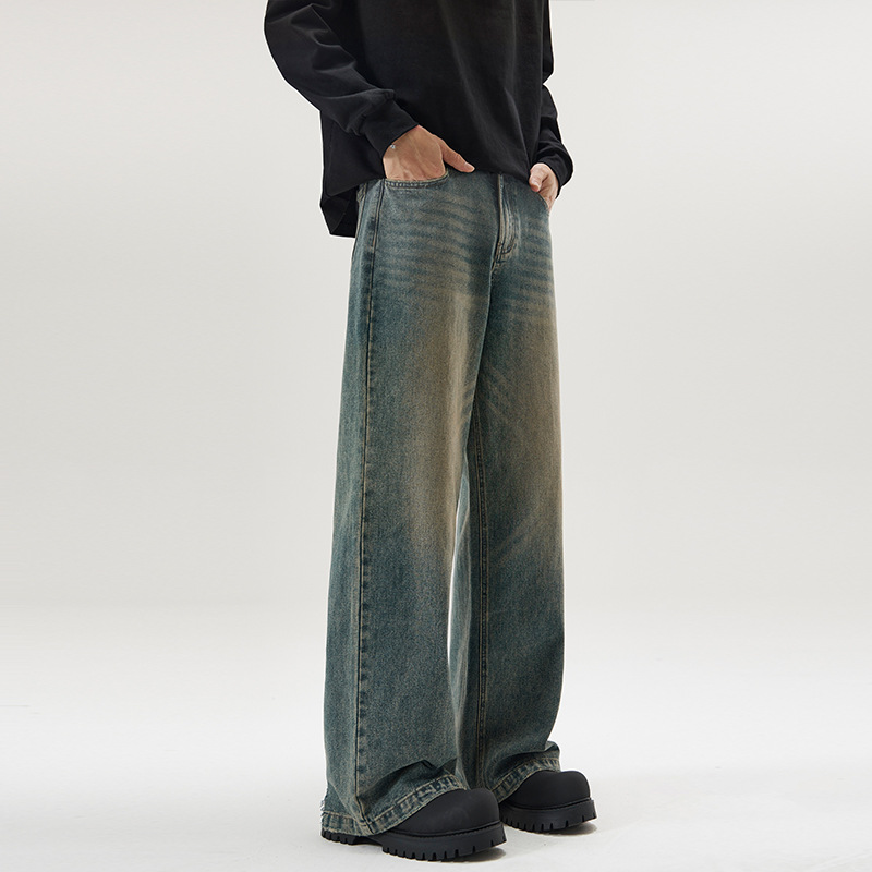 Straight-Leg Denim Jeans - - jeans