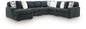 Midnight-Madness - Sectional - Dark Gray 6 Pc. Left Arm Facing Corner Chaise Sectional - Stationary Sectionals