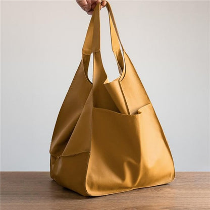 Leather Womens Shoulder Bag Soft Large Capacity - Yellow 1 - handbag