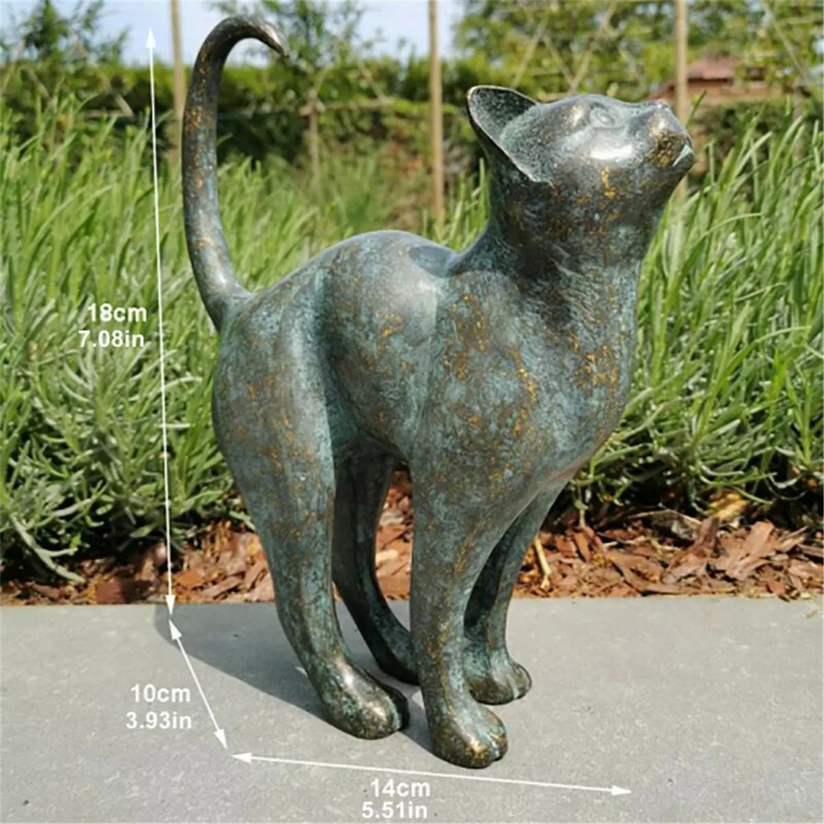 Cat Statue Outdoor Yard Art Craft Resin Sculpture