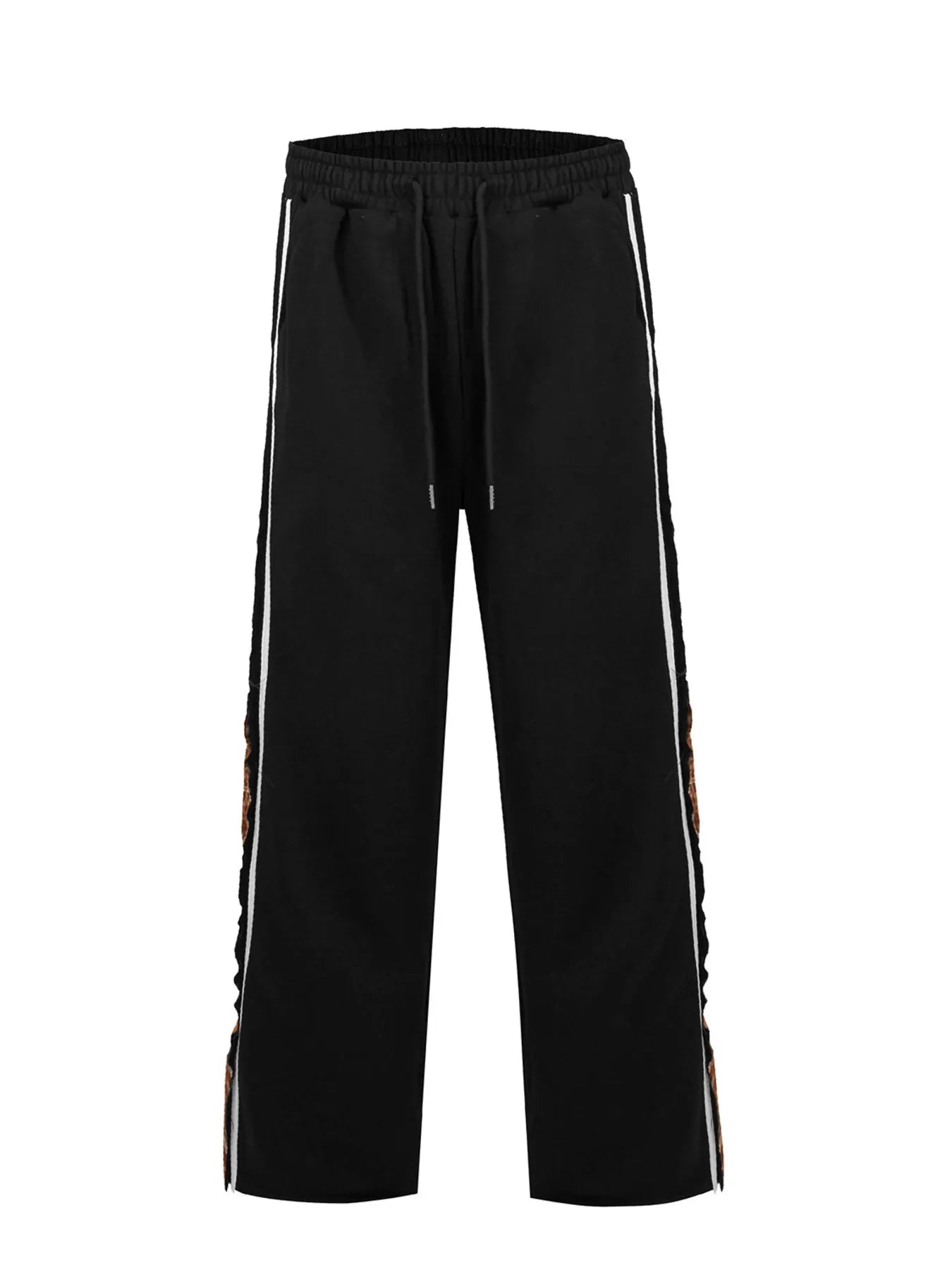 Men's Drawstring Patchwork Plaid Wide Leg Pants - -
