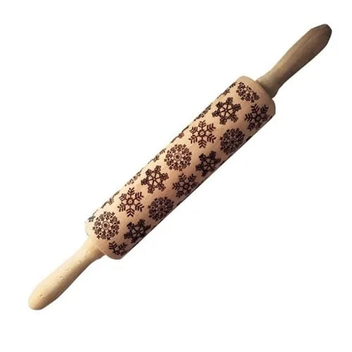 Wooden Embossing Rolling Pin