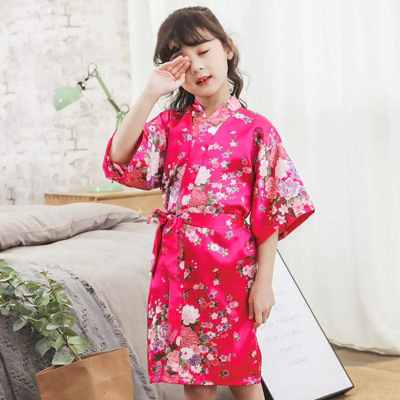 Imitation Silk Cardigan Bathrobe