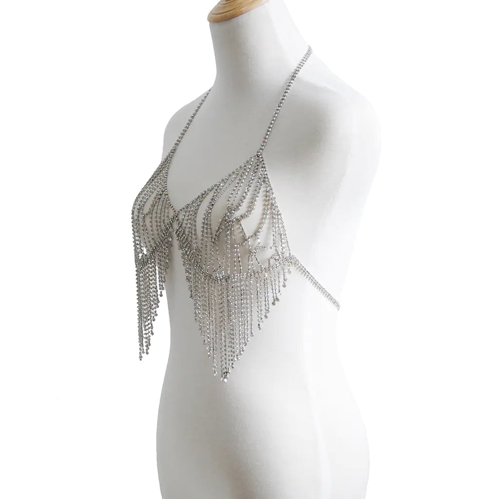 Sparkling Tassel Body Chain - - body chain