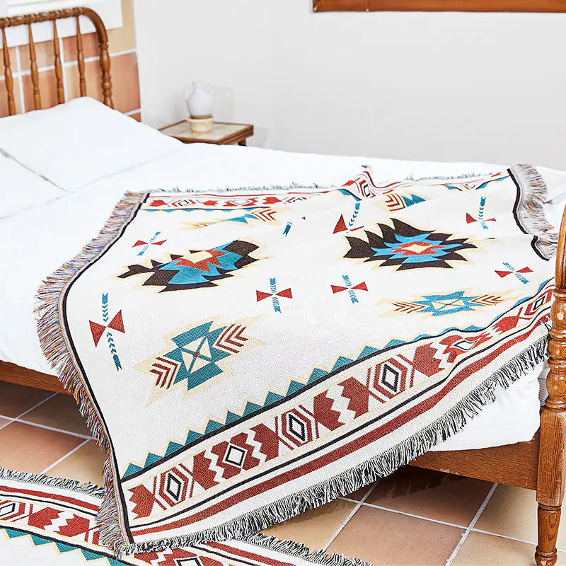 Bohemian Sofa Blanket - Premium Cotton Throw (In Stock) Kia Day Design