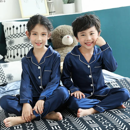 Spring Pajamas For Children Navy Blue 7T