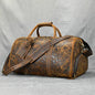 Vintage Print Crazy Horse Leather Handbag Kia Day Design