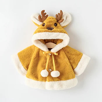 4 Colors Cute Christmas Elk Plush Baby Jacket multi 3M-6M (Size 70) 12