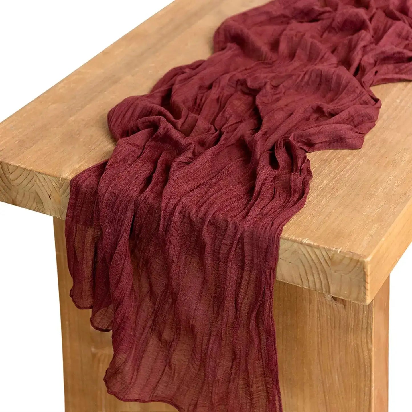 Semi-Sheer Gauze Table Runner Sage Cheesecloth Table Setting