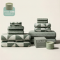 Umbra Australian Cotton Towels - Sage & Ecru Family Set (Set of 12 with FREE Candle) - Home - Bath