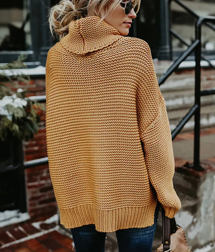 Women's Chunky Knit High Neck Sweater