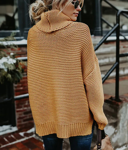 Women's Chunky Knit High Neck Sweater