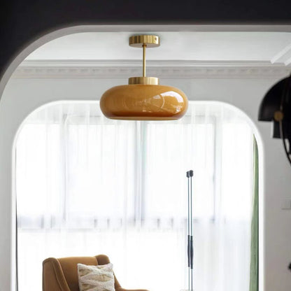 Nordic Brass Ceiling Light for Vintage Japanese Balcony - - light